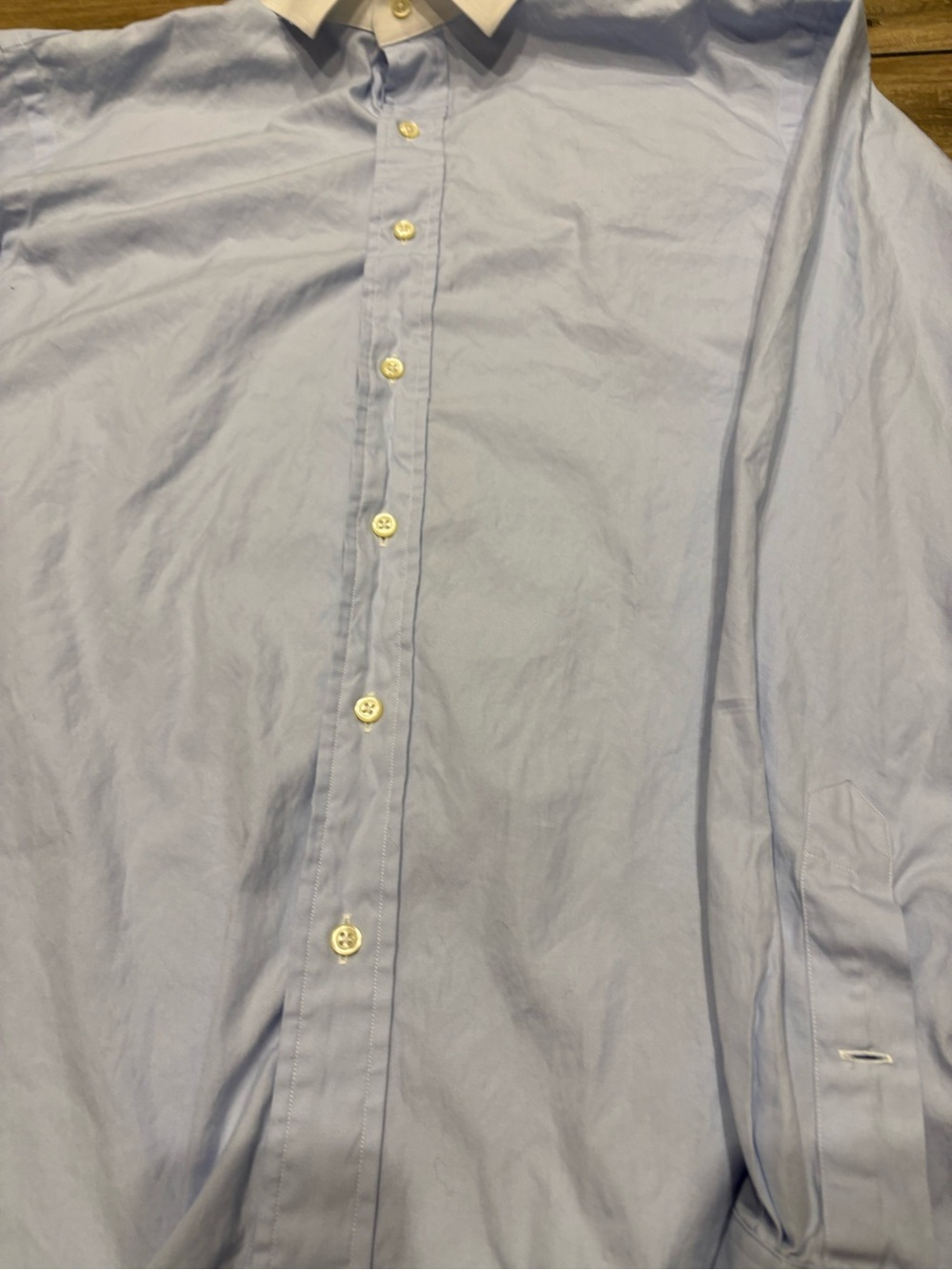 Polo Ralph Lauren Regent Shirt 16.5 34/35 Blue White Contrast Banker Collar - Picture 3 of 7